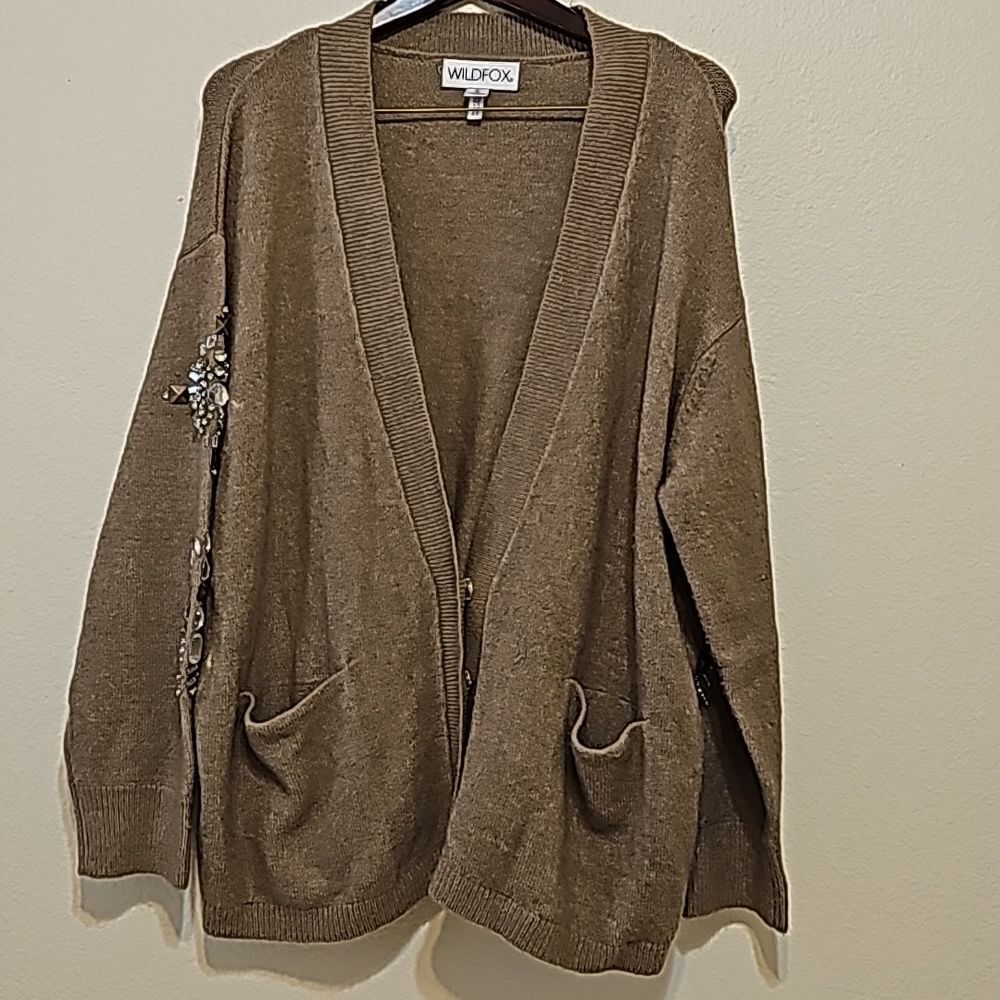 - Wildfox Embellished Oversized Cardigan‎ Sweater Size Small